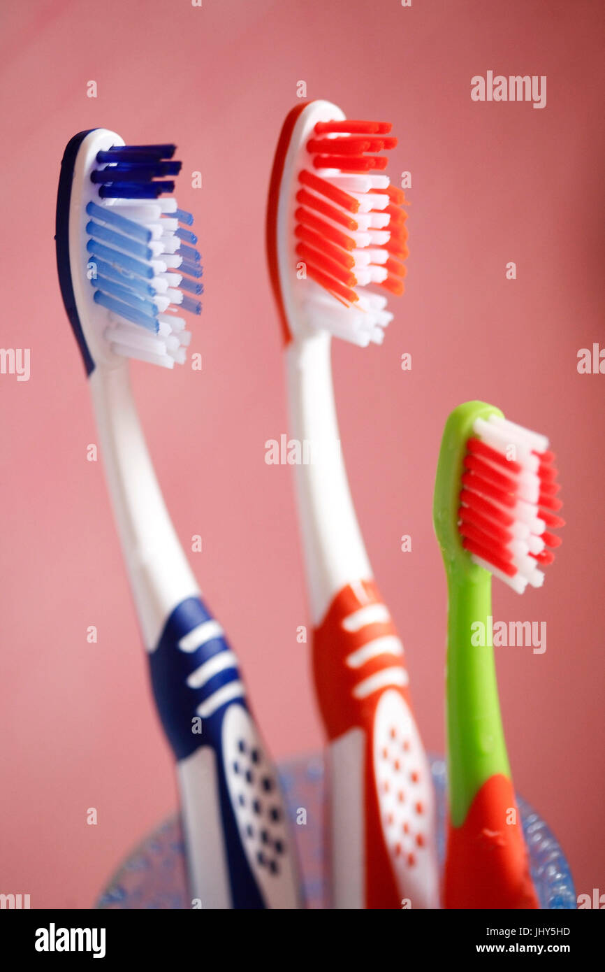 Toothbrushes, Zahnbuersten Stock Photo
