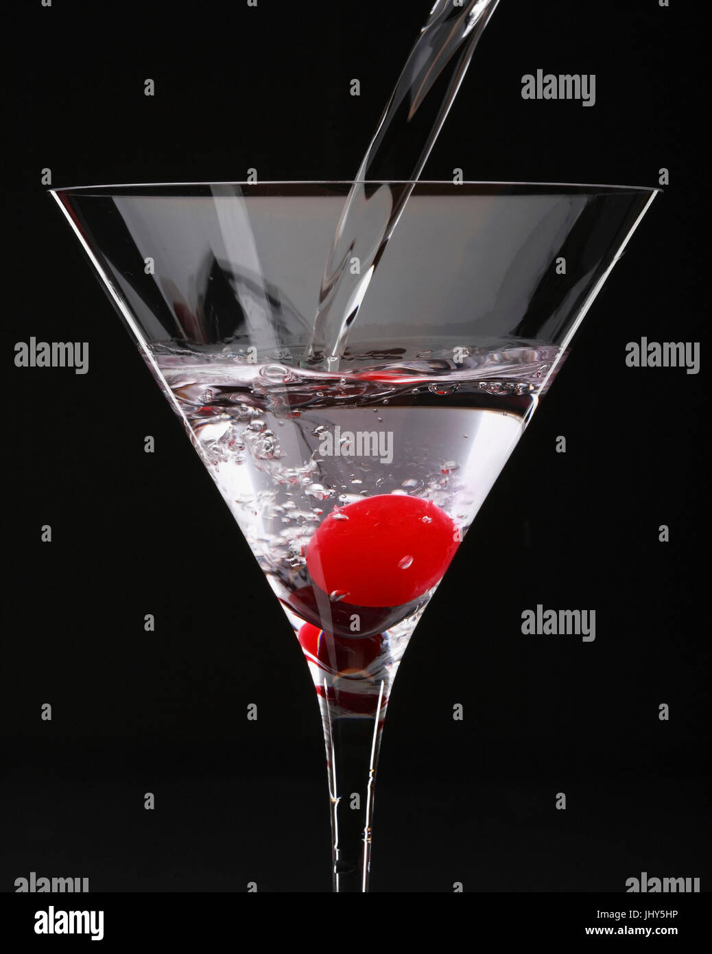 Martini with cherry, Martini mit Kirsche Stock Photo