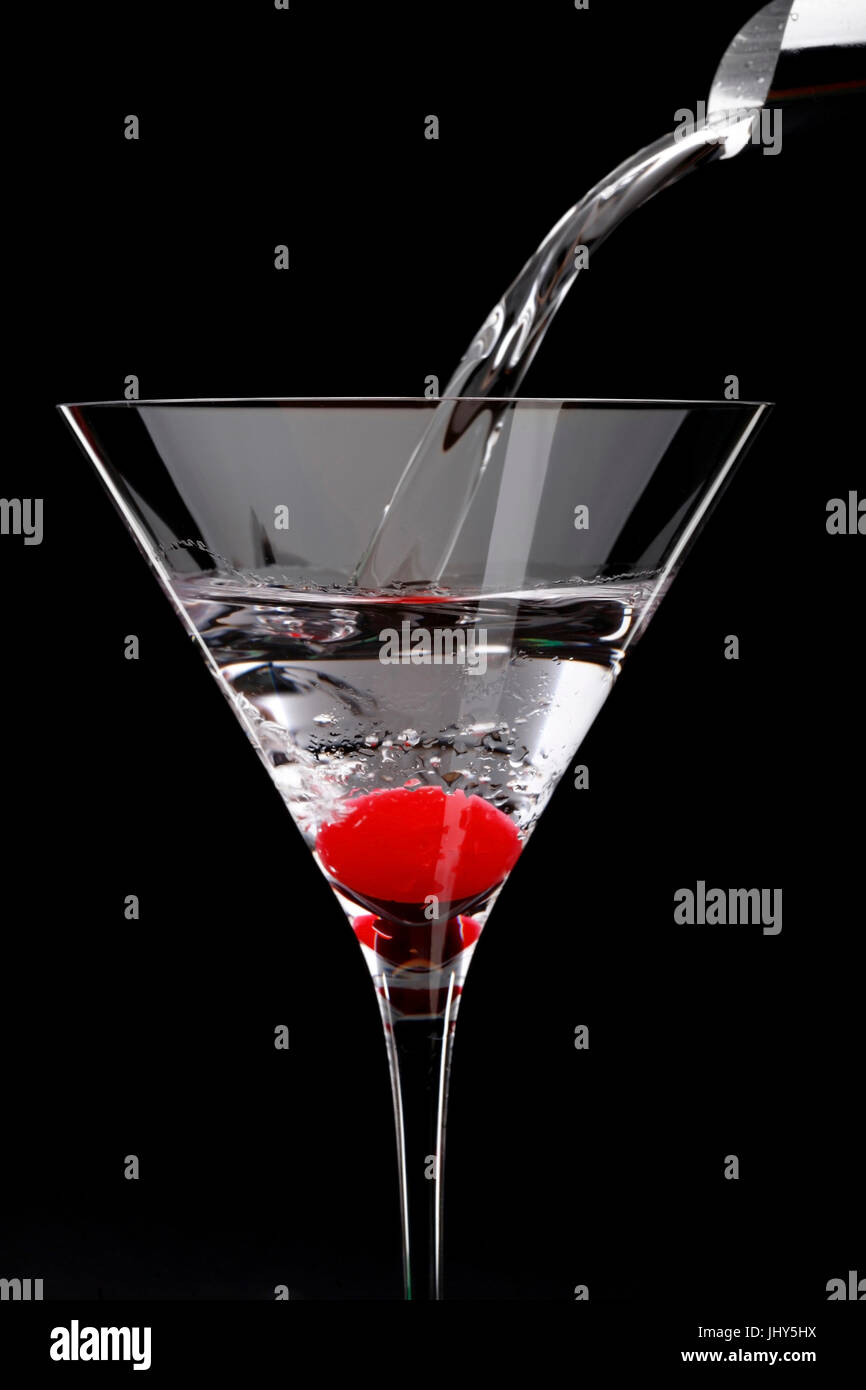Martini with cherry, Martini mit Kirsche Stock Photo