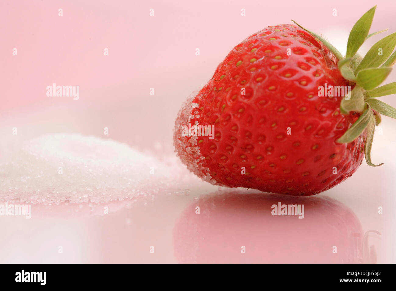 Strawberries with sugar, Erdbeeren mit Zucker Stock Photo