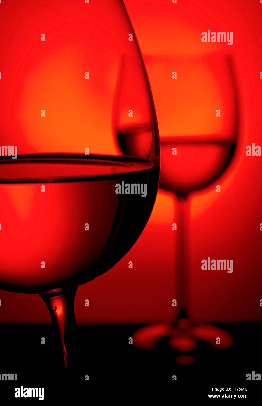 Wineglass - red wine, Weinglas - Rotwein Stock Photo