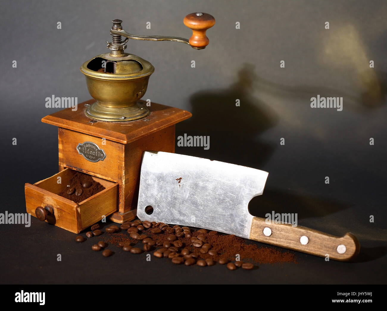 Old coffee grinder, Alte Kaffeemuehle Stock Photo