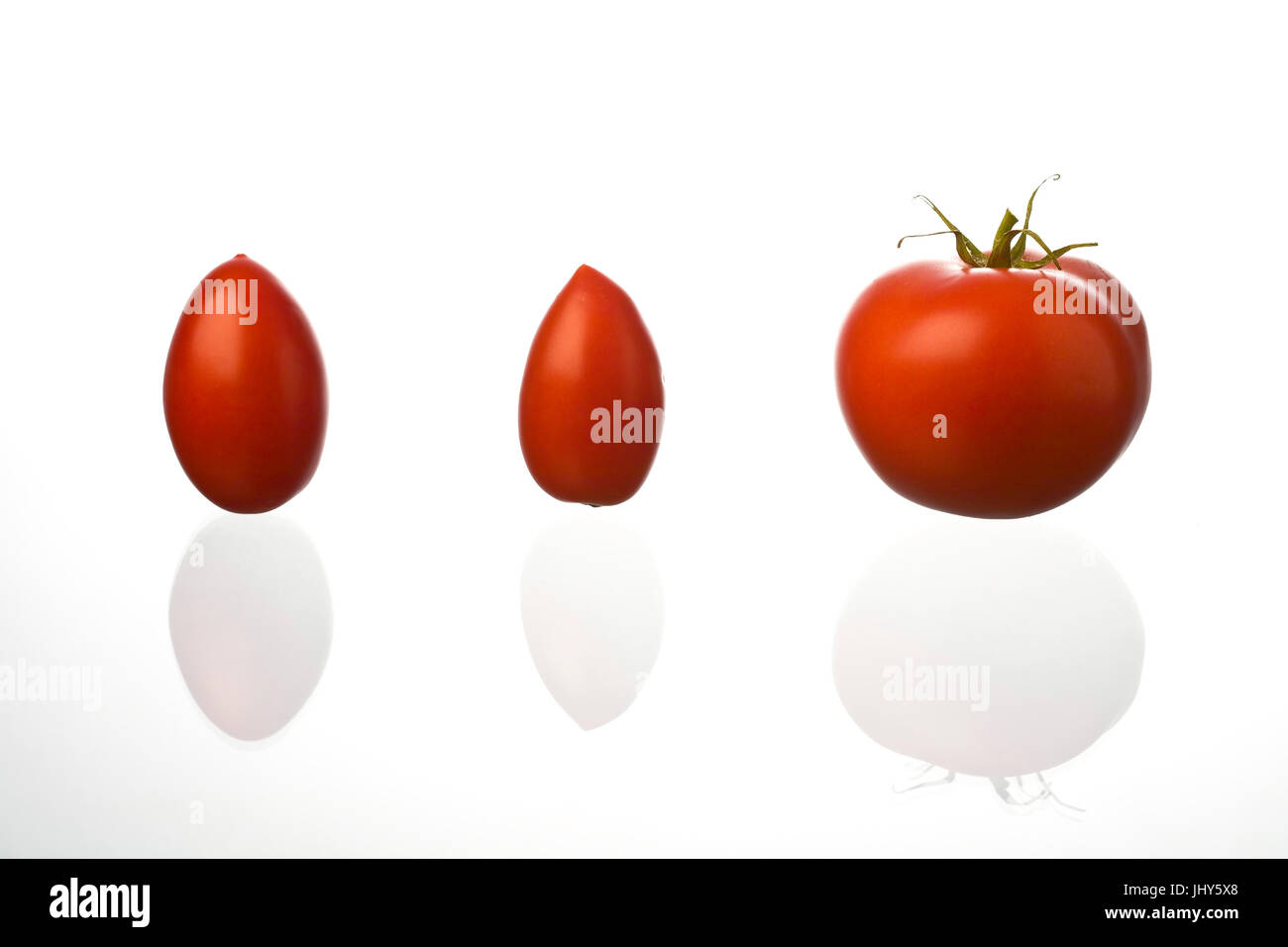 Different tomatoes, Verschiedene Tomaten Stock Photo