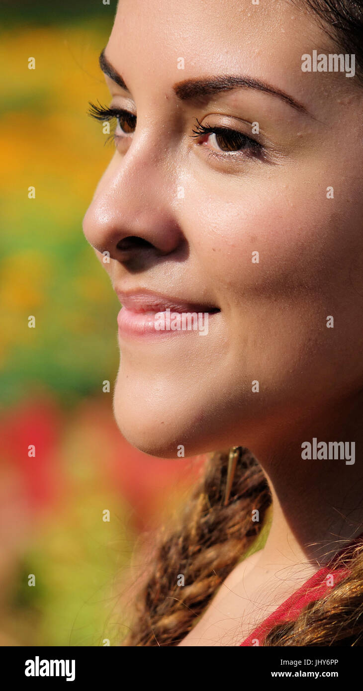 Face Of Youthful Female Stock Photo Alamy