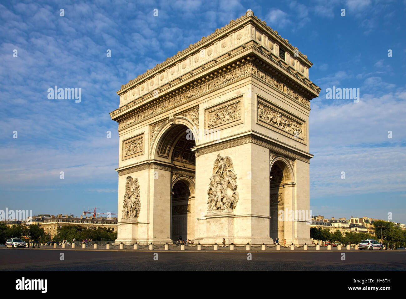 Arc de Triomphe in the Champs-Elysees, Paris, France - Arc de Triomphe At Champs-Elysees, France, Paris, Arc de Triomphe an der Champs-Elysees, Frankr Stock Photo