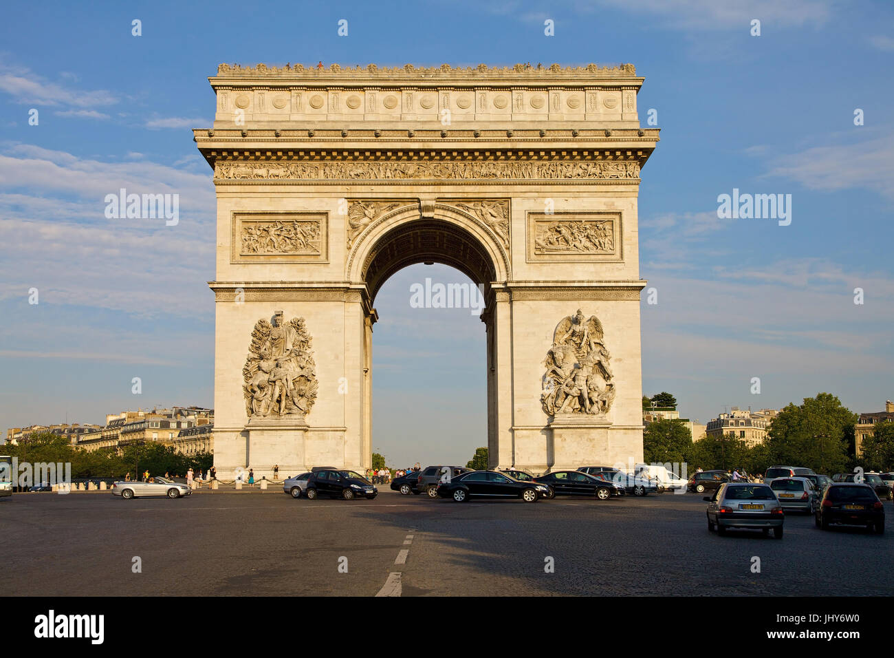 Arc de Triomphe in the Champs-Elysees, Paris, France - Arc de Triomphe At Champs-Elysees, France, Paris, Arc de Triomphe an der Champs-Elysees, Frankr Stock Photo