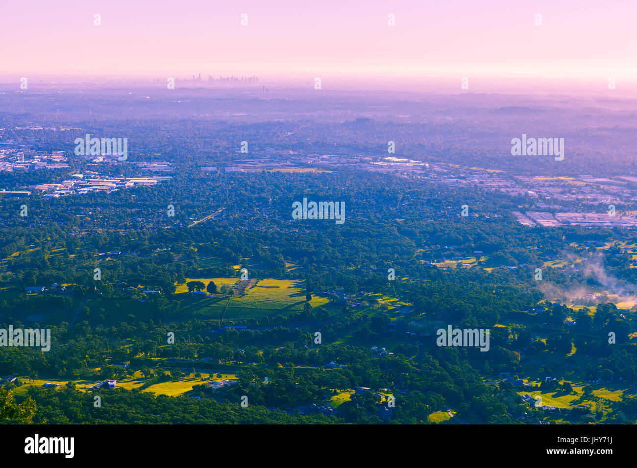 Beautiful landscape of rural Greater Melbourne from top of Mount ...