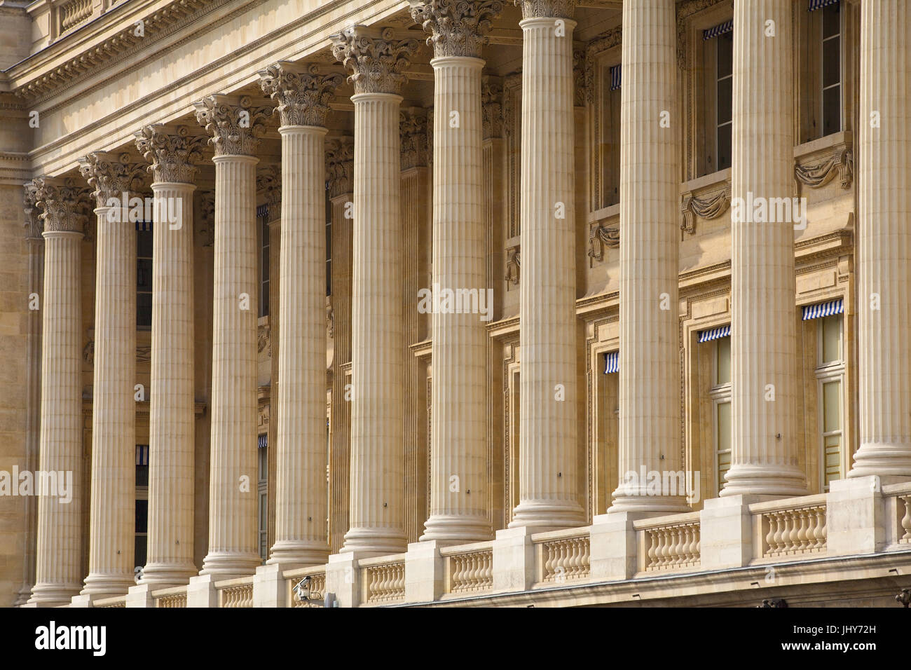 Column row in the Place de la Concorde, Paris, France - Pillars, Place de la Concorde, Paris, France, Säulenreihe am Place de la Concorde, Frankreich Stock Photo