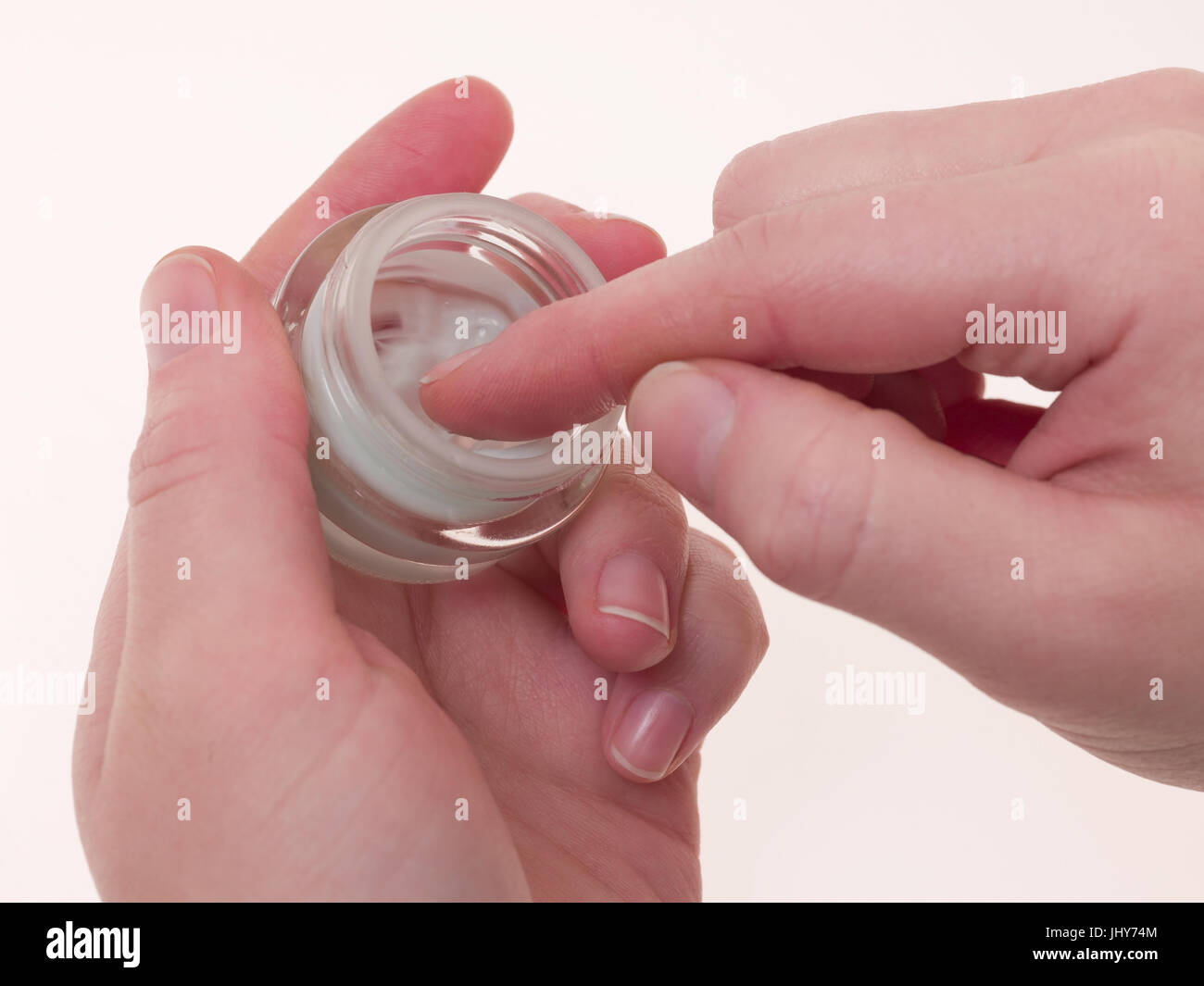 Cream crucible, humidity cream - cream pot, moisturiser, Cremetiegel, Feuchtigkeitscreme - cream pot Stock Photo