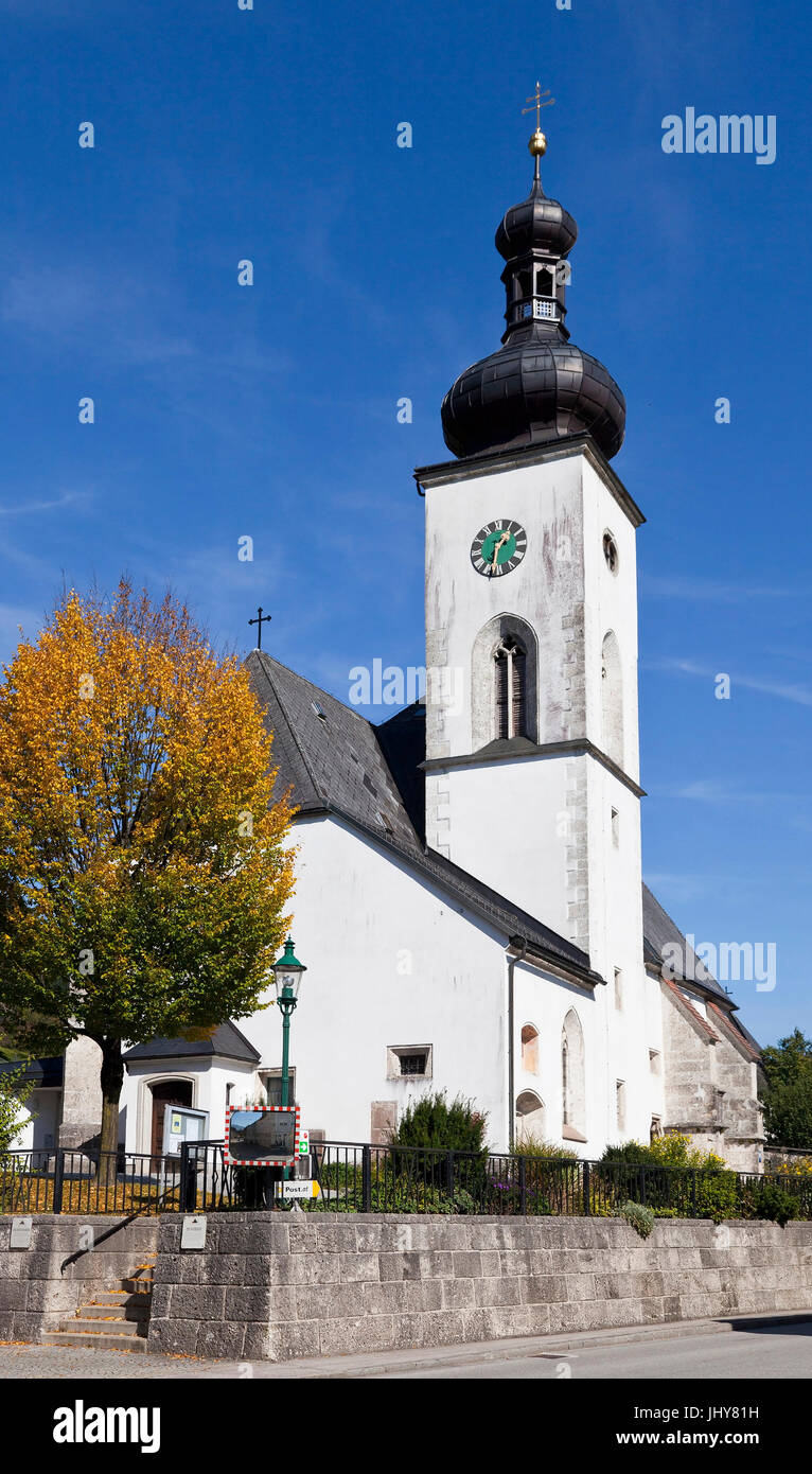 Church in Gaflenz, Upper Austria, Austria - Church in Gaflenz, Austria, Upper Austria, Kirche in Gaflenz, Oberoesterreich, Oesterreich - Church in Gaf Stock Photo