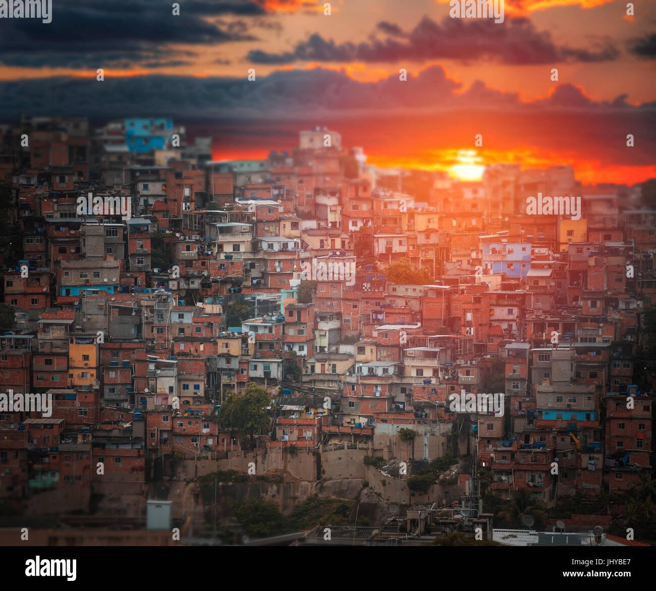 Favelas in the center of Rio De Janeiro. Brazilia. Stock Photo