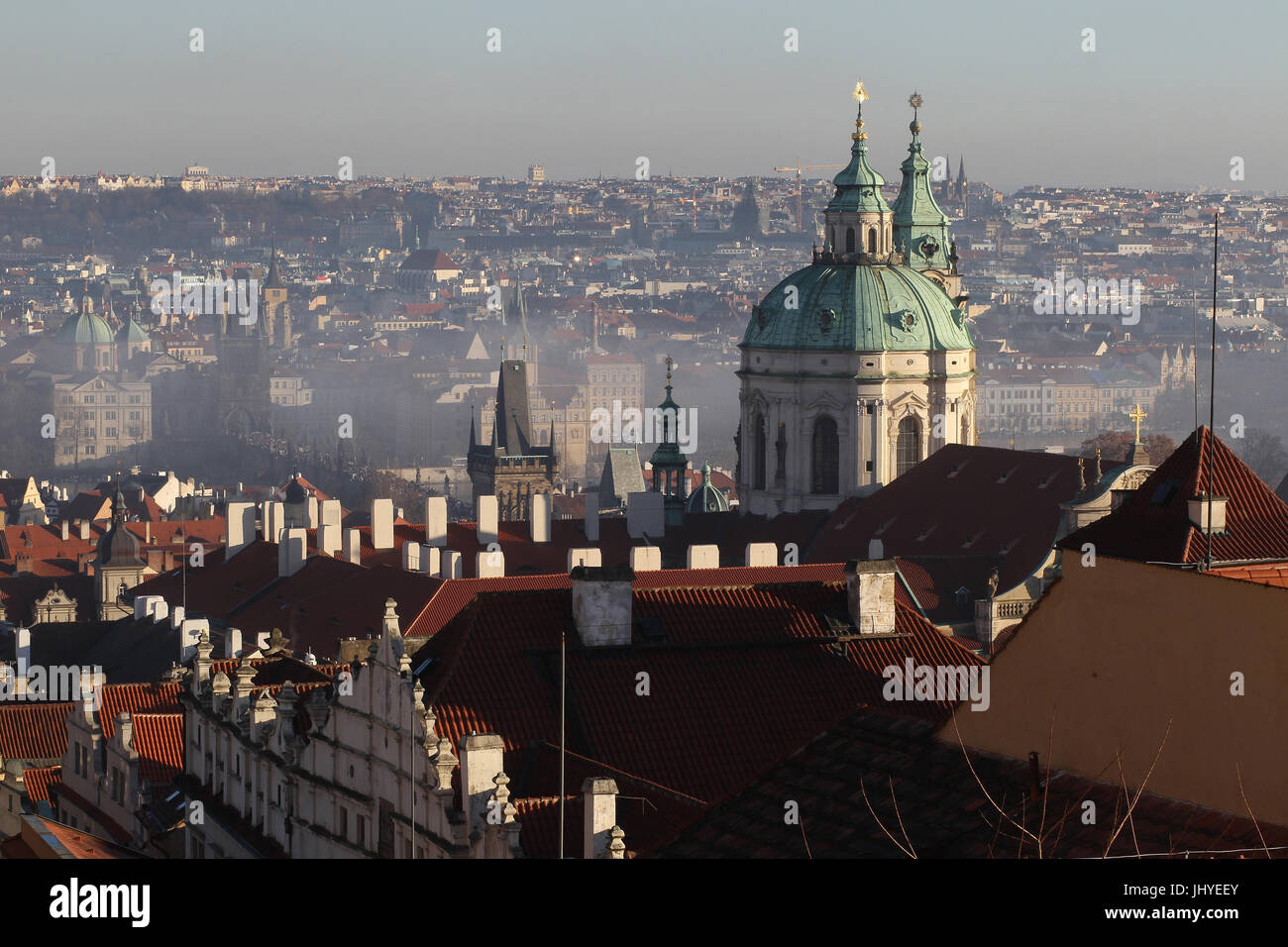 The Church of Saint Nicholas is a Baroque church in Prague, the Czech Republic. Stock Photo