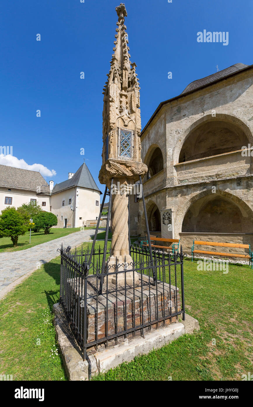 Gothic light column and Oktogon, cathedral in Maria Saal, Carinthia, Austria - Gothic pillar of light, Cathedral in Maria Saal, Carinthia, Austria, Go Stock Photo