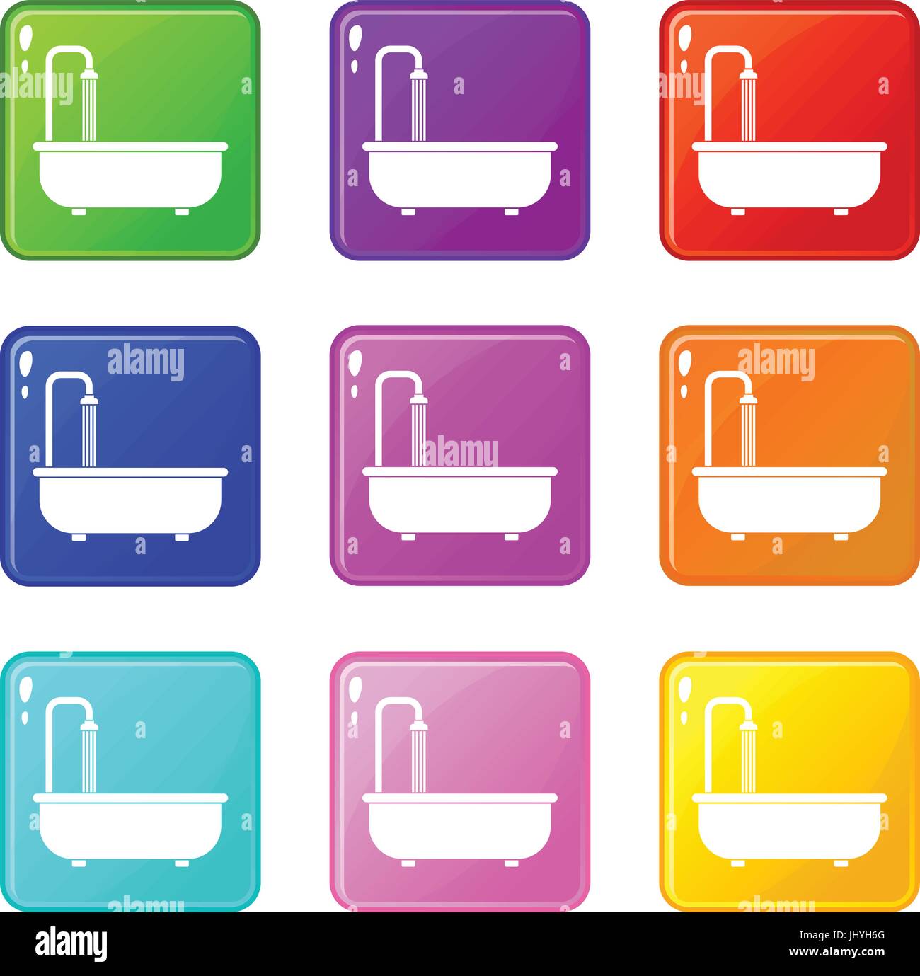 Bathroom icons 9 set Stock Vector Image & Art - Alamy