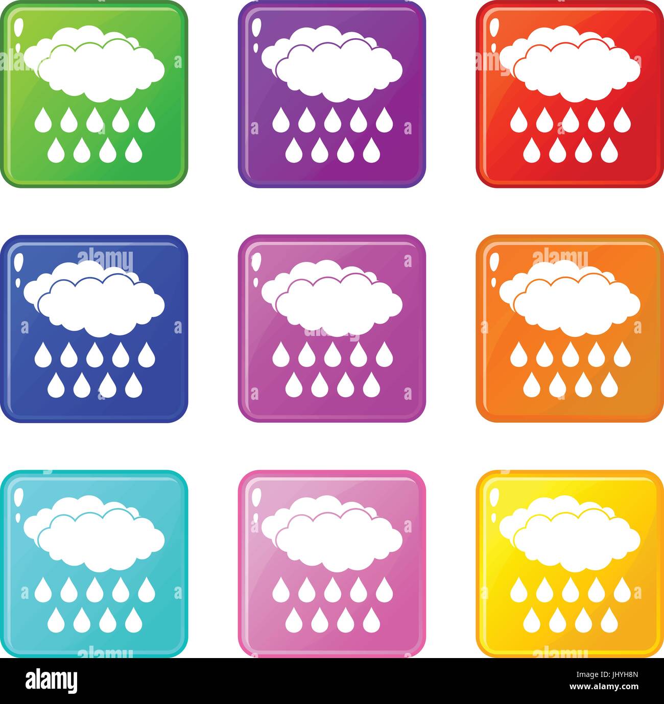Rain icons 9 set Stock Vector Image & Art - Alamy