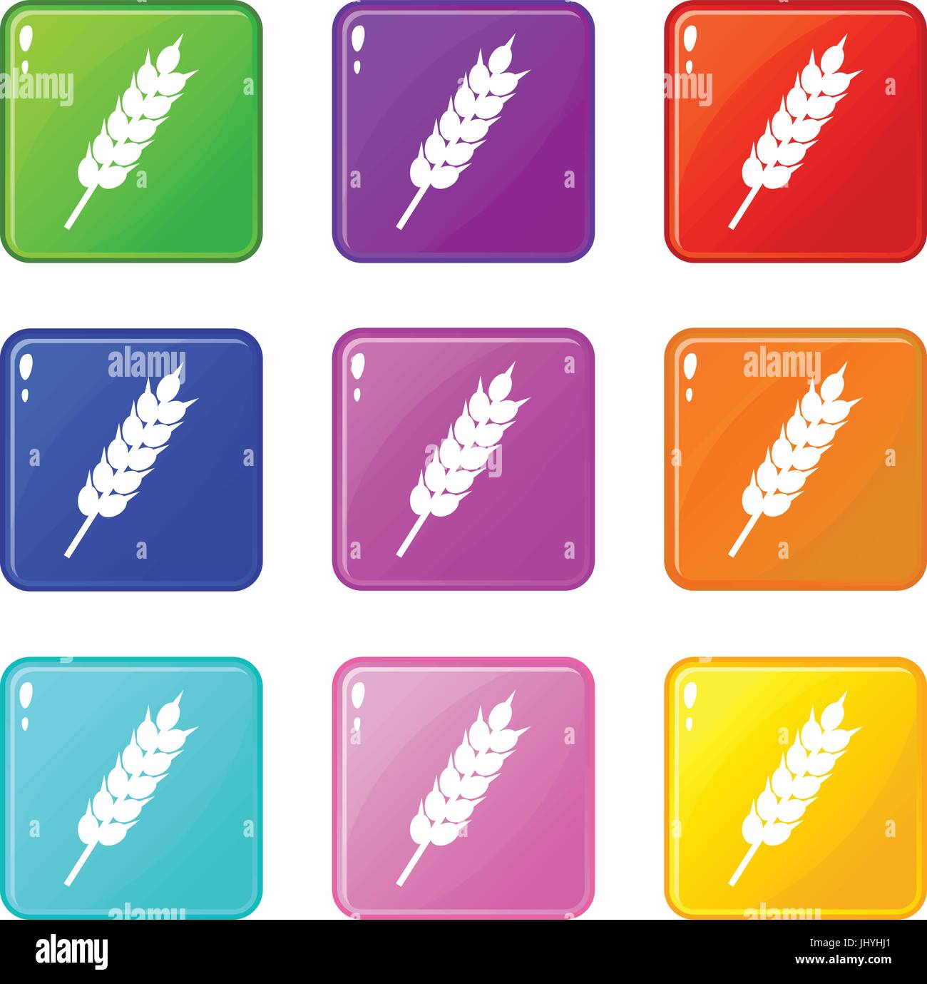 Dried wheat ear icons 9 set Stock Vector Image & Art - Alamy