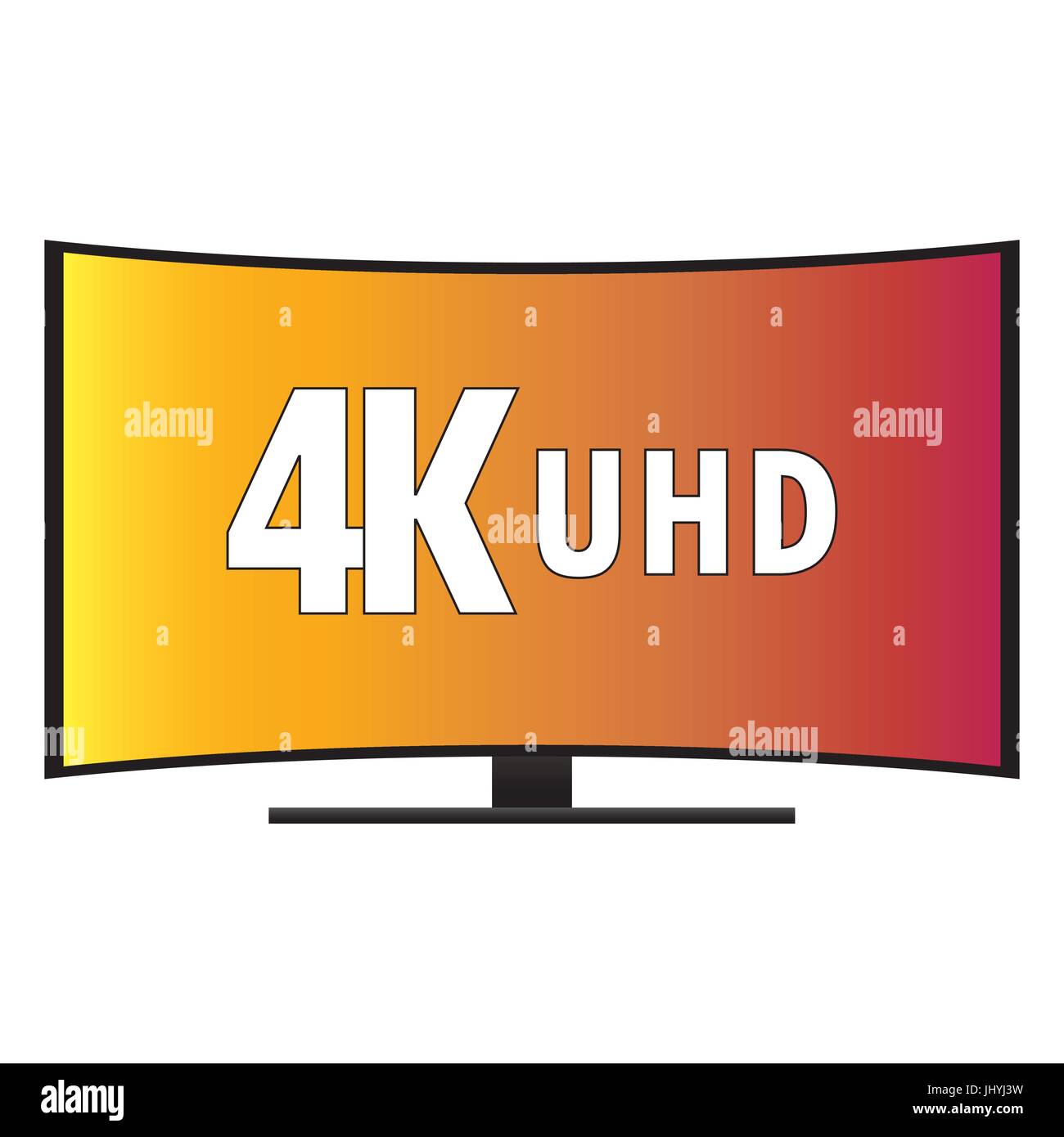 4K Ultra HD Modern Curved Screen Smart TV, vector Stock Vector