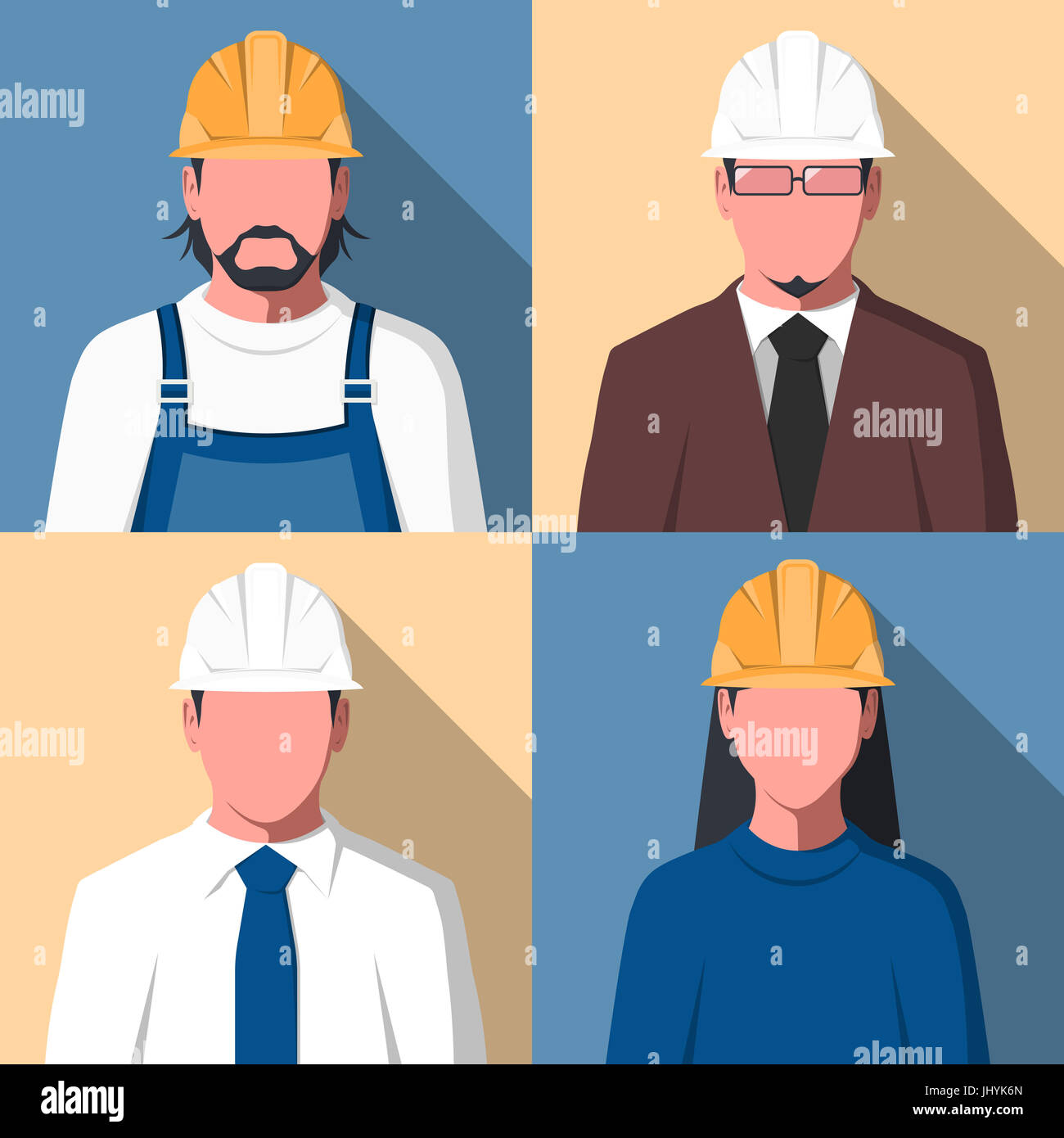 50 Free Professions Avatars in Flat Style - Designbeep