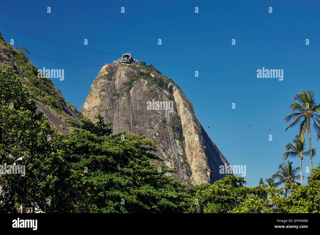 Views of Sugarloaf mountain (Pao de Acucar), early evening, Rio de Janeiro, Brazil, South America Stock Photo