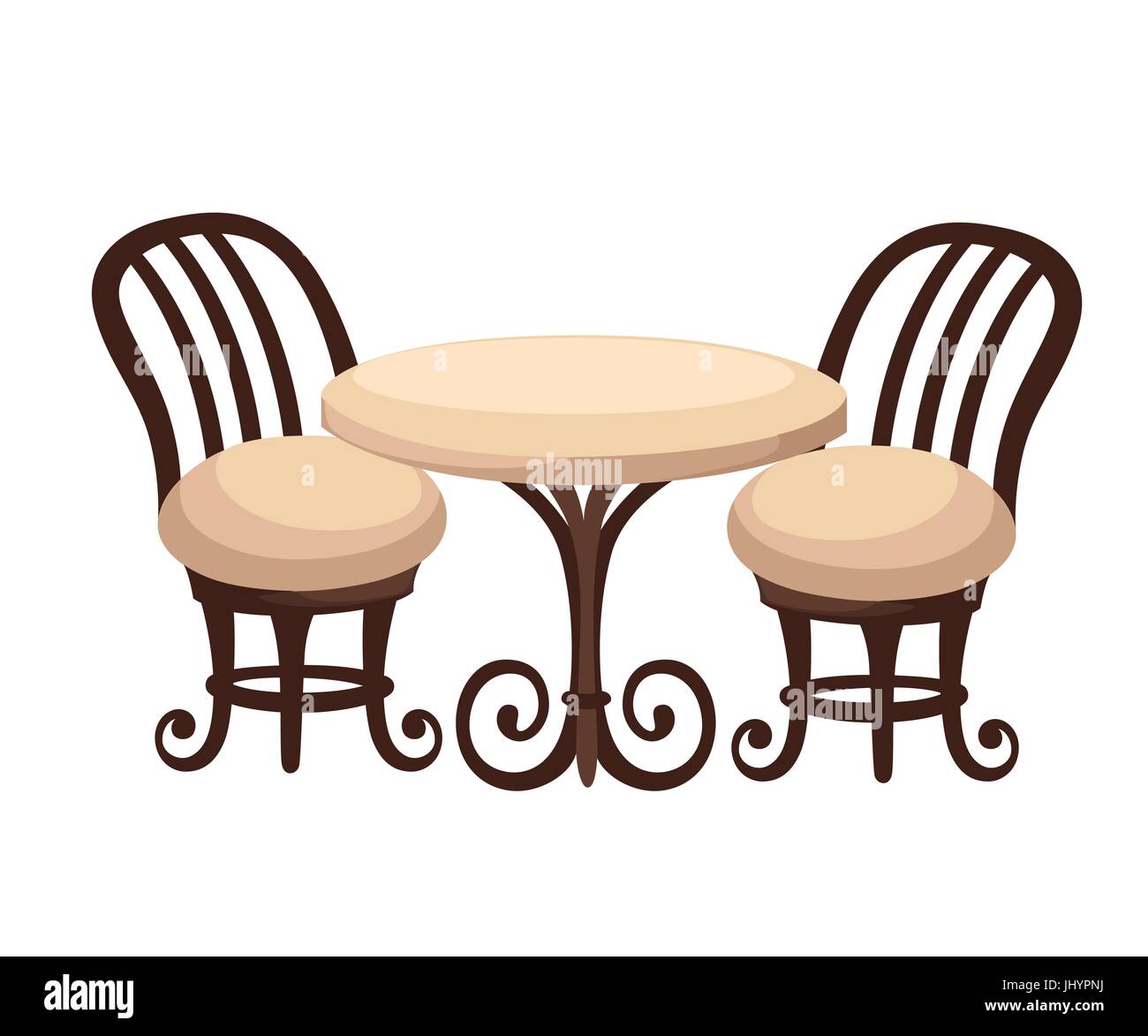 Red table and chairs Stock Vector Images Alamy