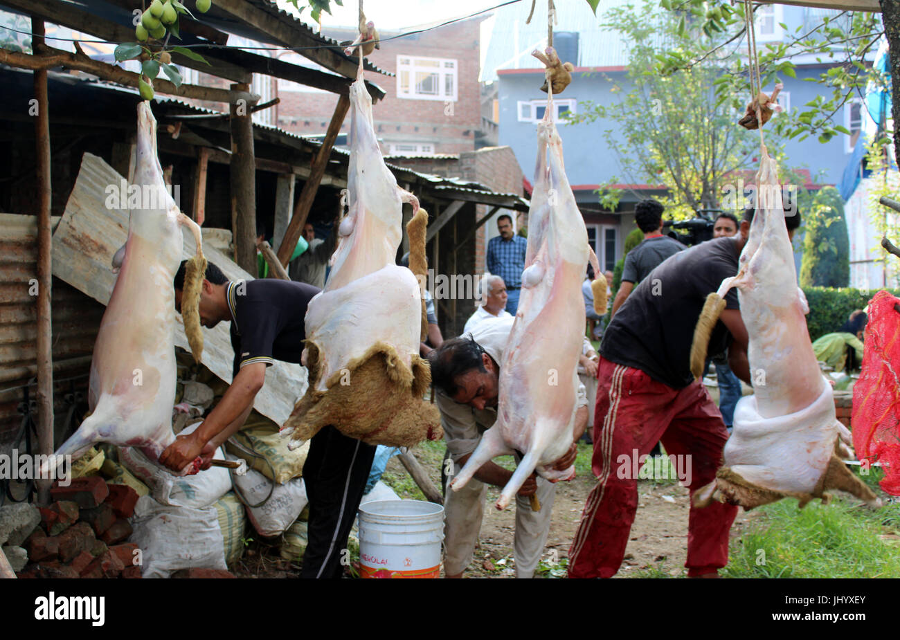 Anantnag, India. 15th July, 2017. Wazwan is a multicourse meal in