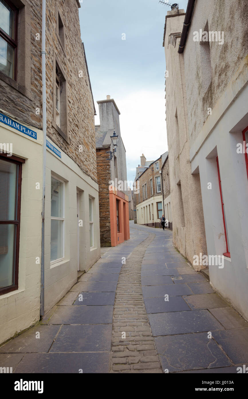 Empty street in Stromness, Orkney Scotland UK Stock Photo