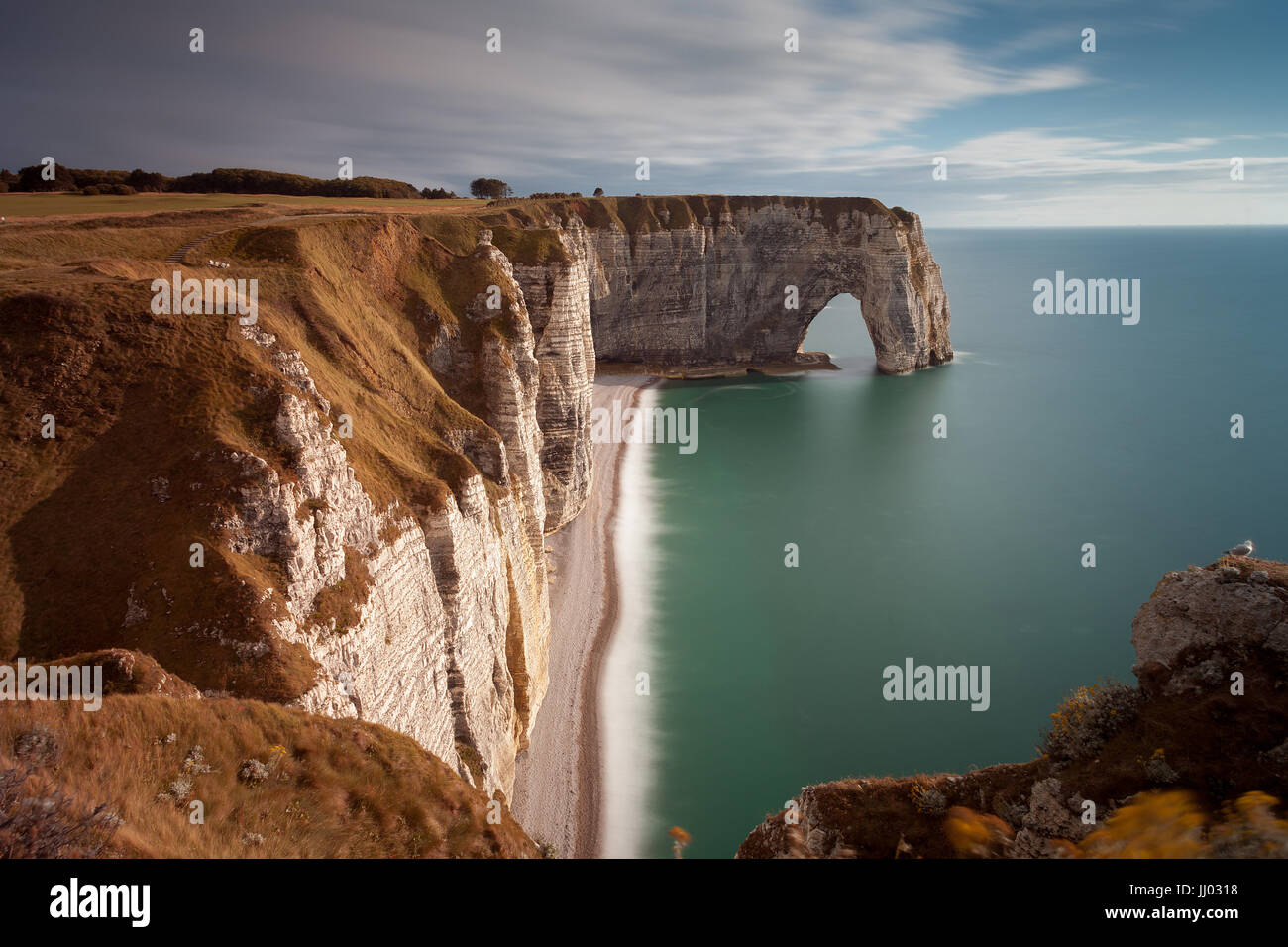 The Cliffs And Manneporte Arch At Etretat Stock Photo Alamy
