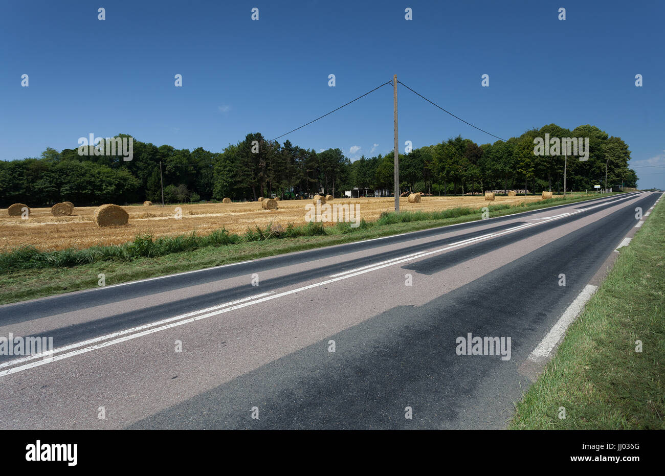 Road repairs in France Stock Photo