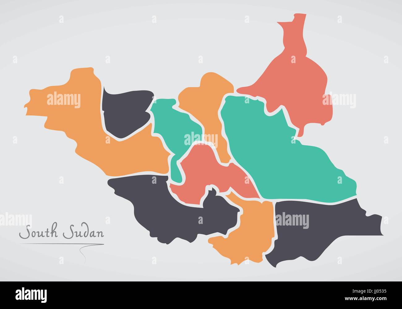 South sudan map hi-res stock photography and images - Alamy