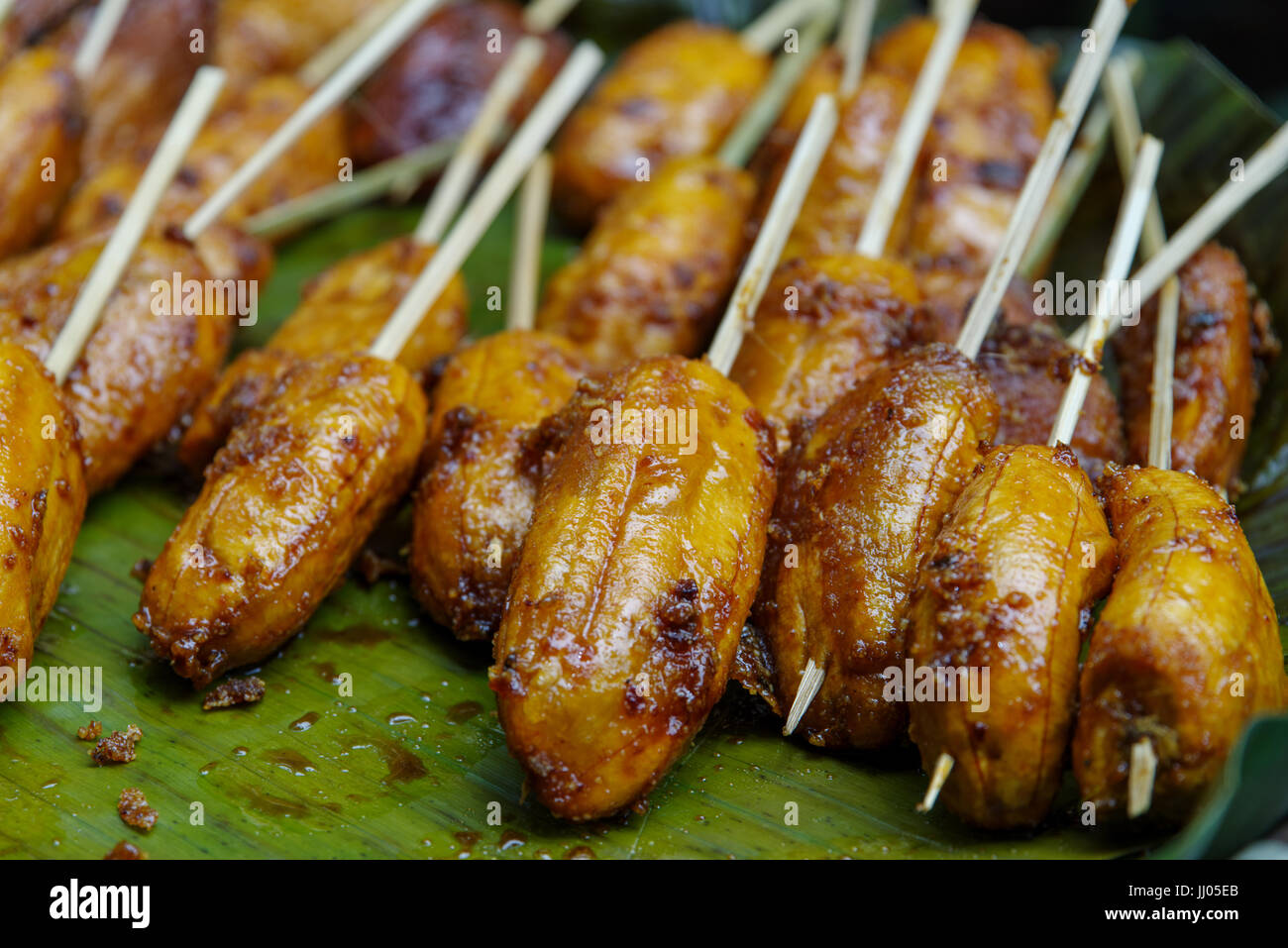 filipino traditional dessert turon - fried banana Stock Photo