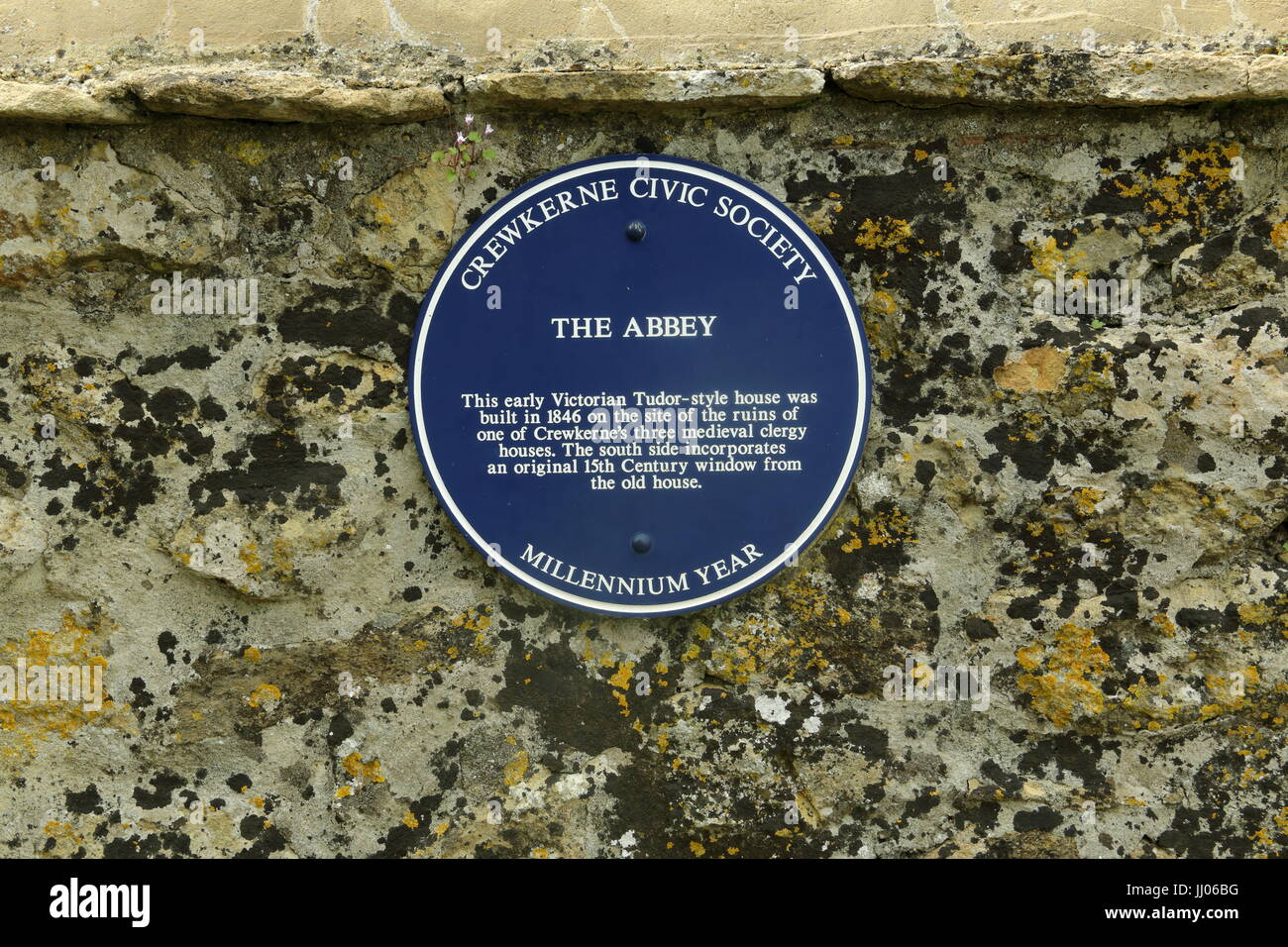 Plaque on Crewkerne Abbey wall,somerset,UK Stock Photo Alamy