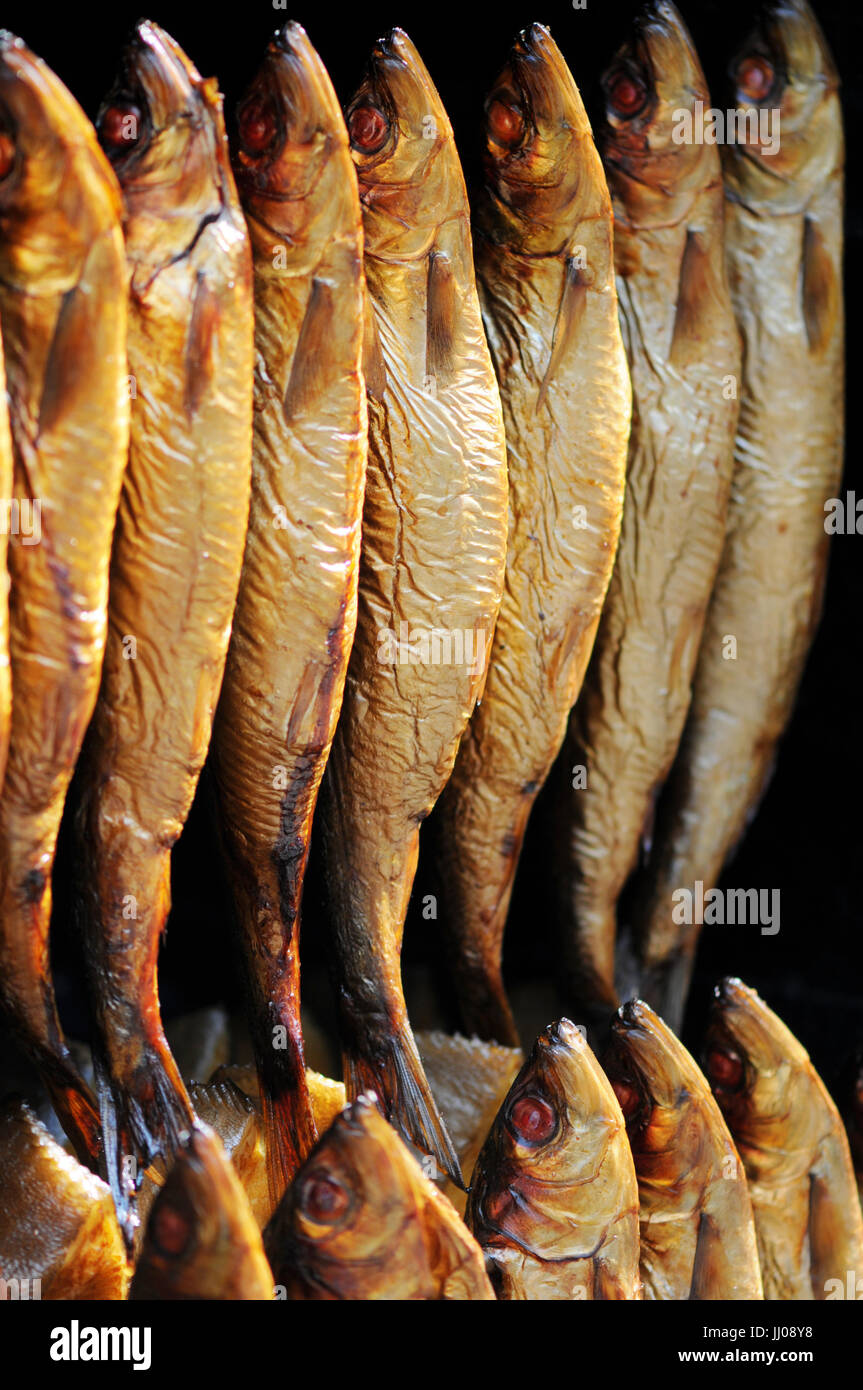 traditional fresh smoked fish in smoker Stock Photo Alamy