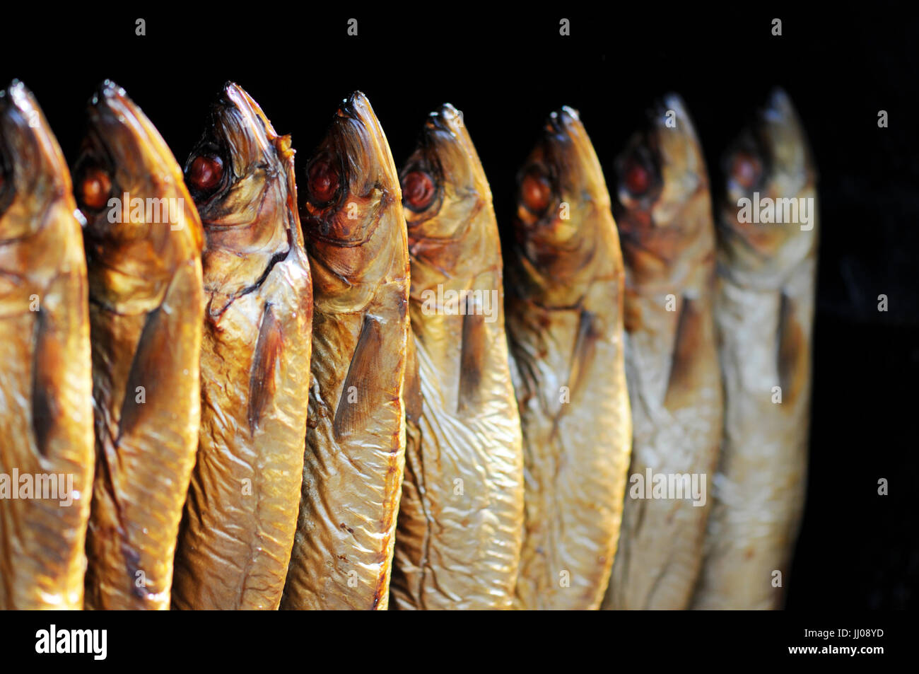 traditional fresh smoked fish in smoker Stock Photo Alamy