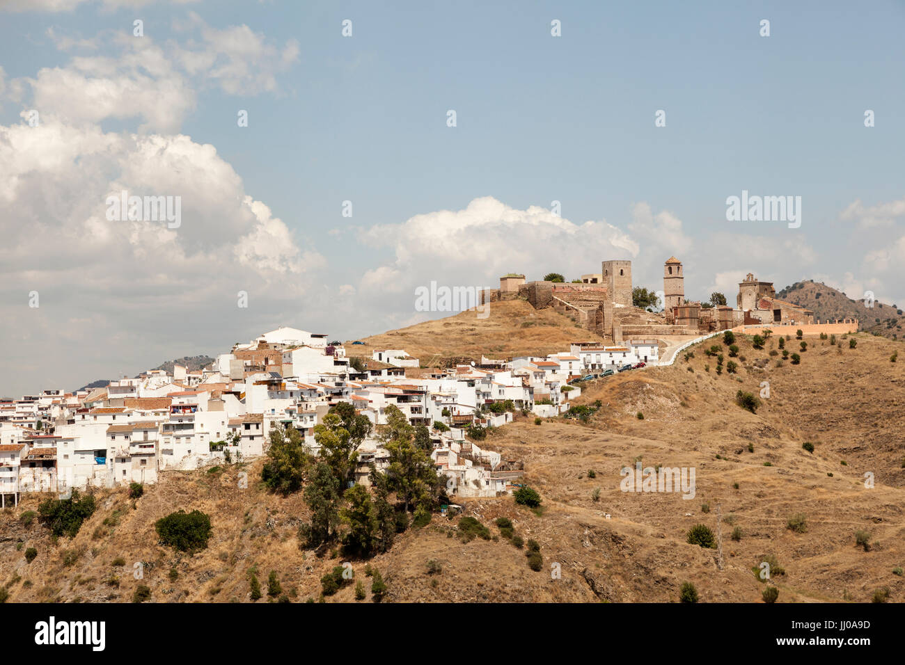 Typical whitewashed andalusian village Alora. Province of Malaga, Spain Stock Photo