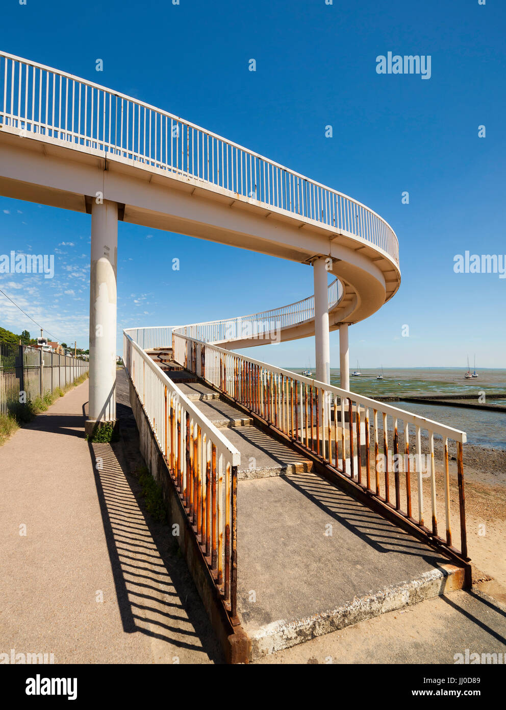 Spiral overhead walkway. Stock Photo