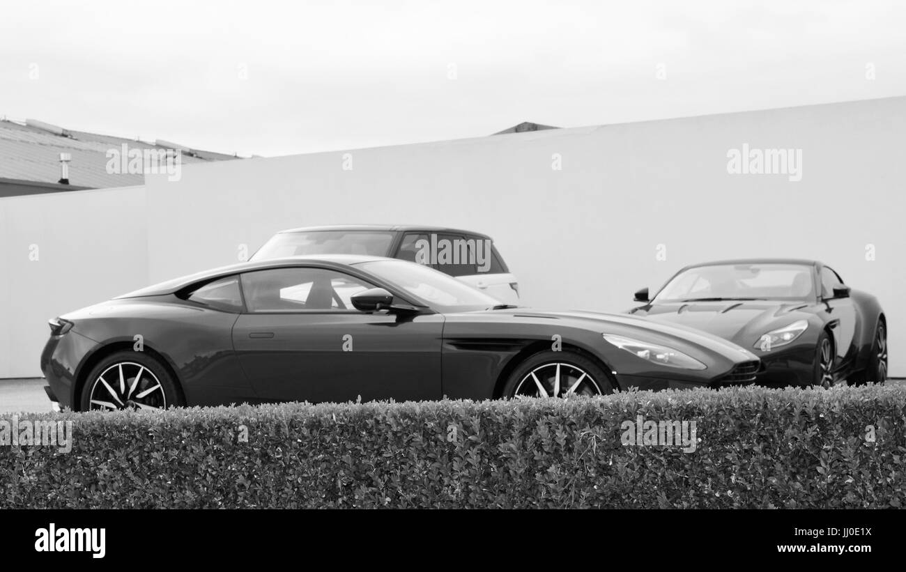 Luxury sport car dealer on the parking. Newport Pagnell. England Stock