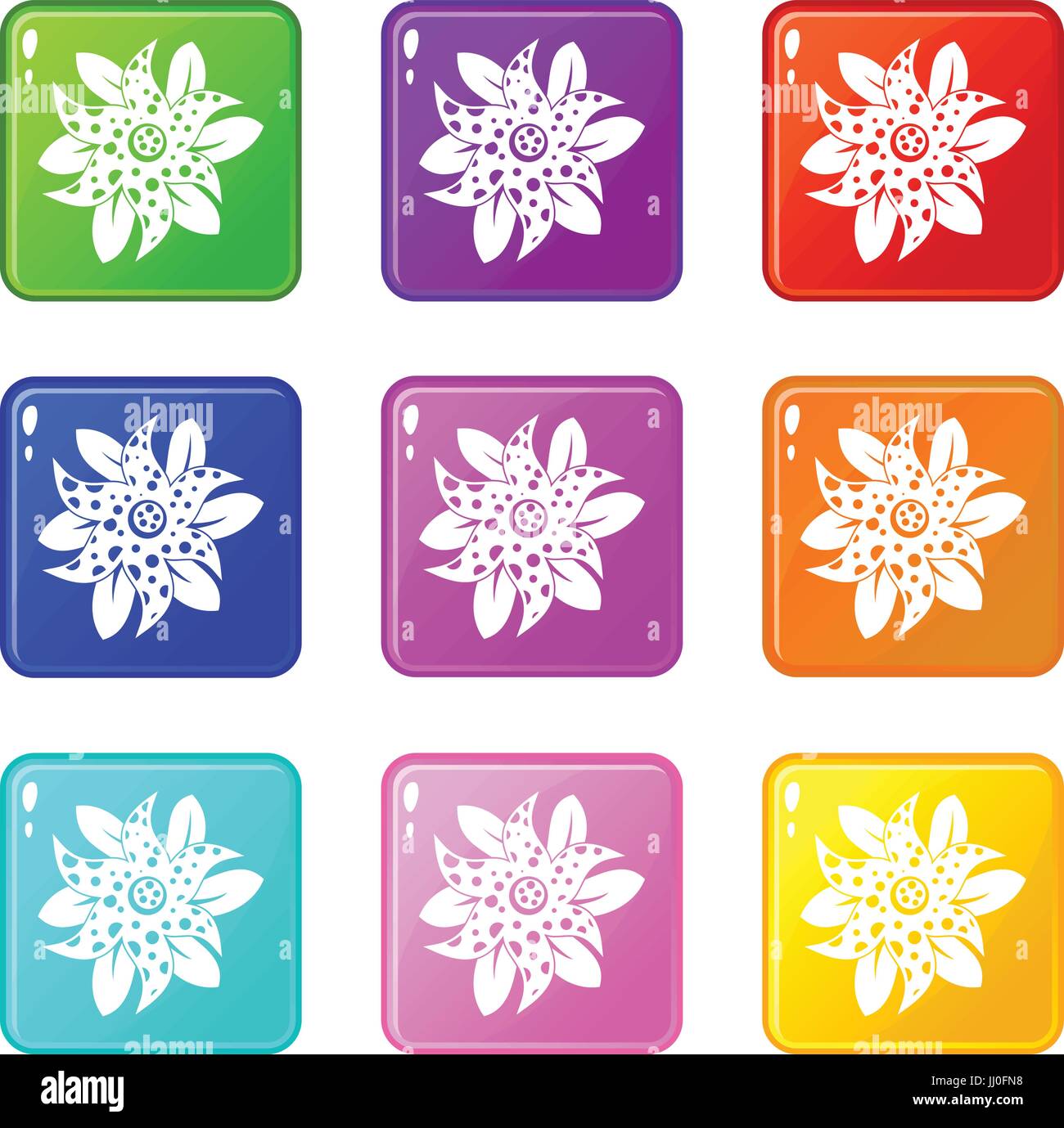 Flower icons 9 set Stock Vector Image & Art - Alamy