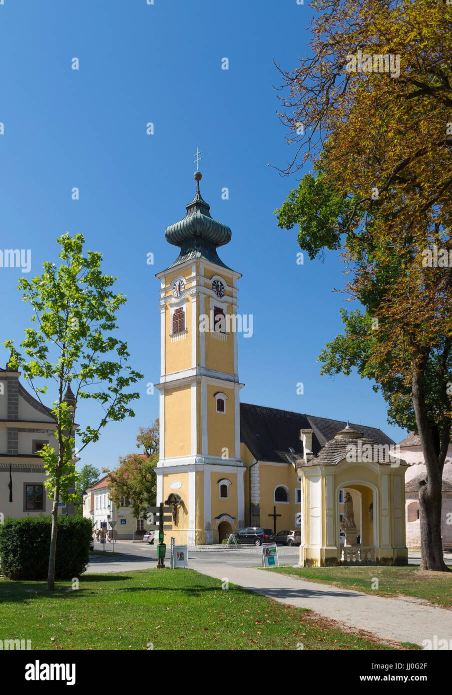 Church in quarrel village in the Kamp, forest quarter, Lower Austria, Austria - Church in quarrel village in the Kamp, forest quarter region, Lower Au Stock Photo