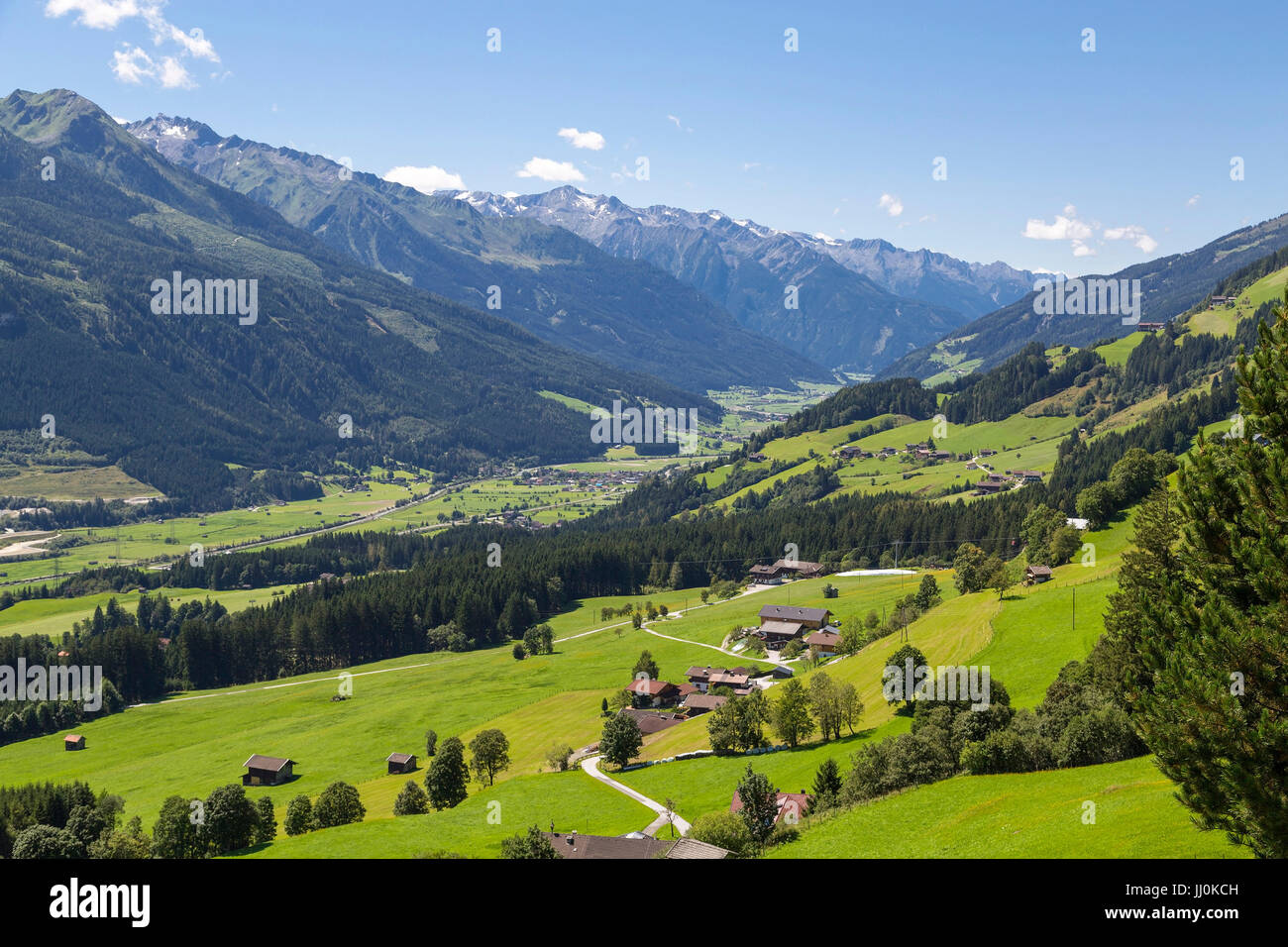 View of the passport Thurn to the high tanners, Mittersill, Salzburg, Austria - View from passport Thurn to the high tanners Mountain to rank, Austria Stock Photo