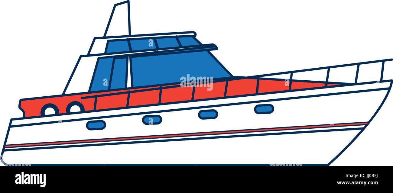 boat tourist yacht to travel by sea transport Stock Vector