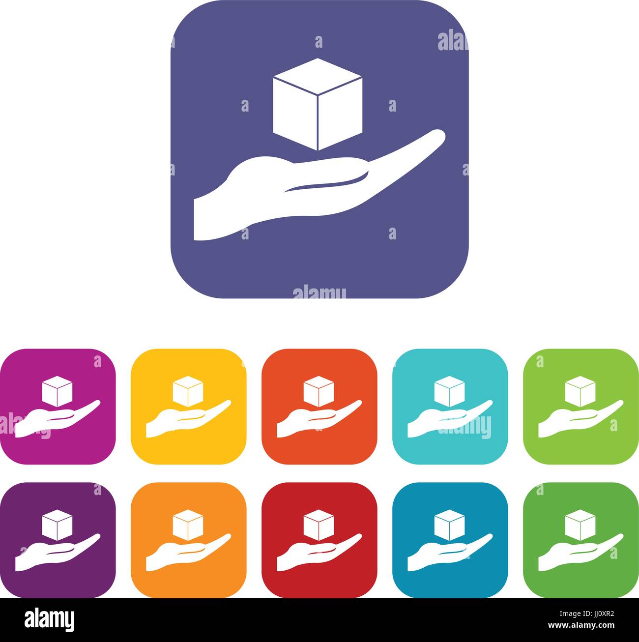 Cube 3d model icons set flat Stock Vector Image & Art - Alamy