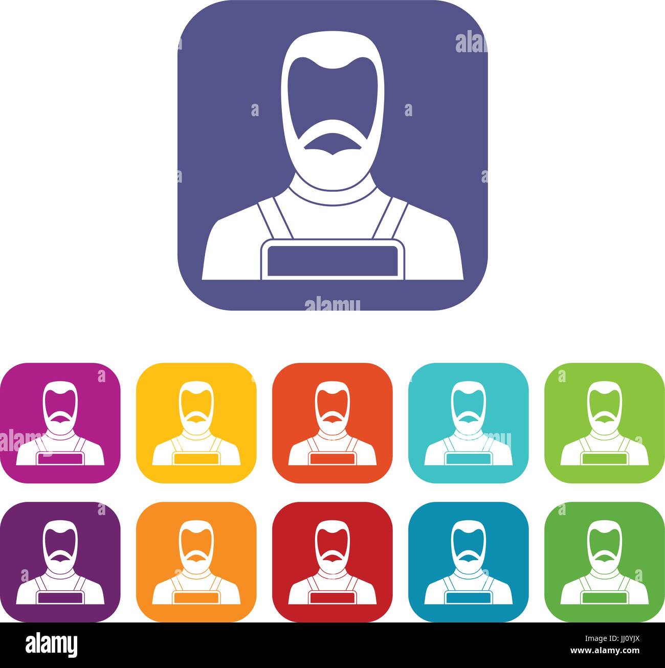 Blacksmith icons set flat Stock Vector Image & Art - Alamy