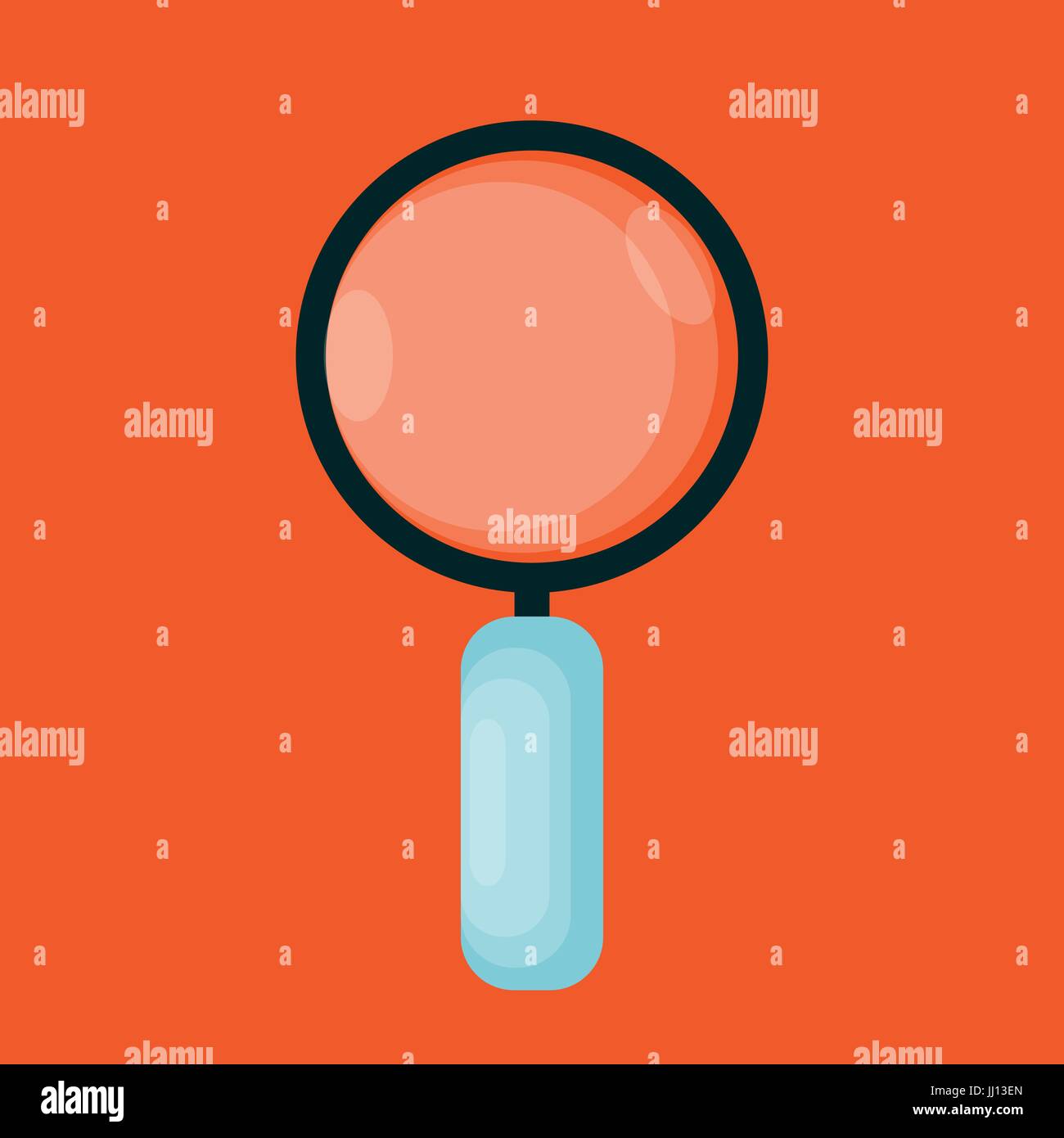 Magnifying Glass Icon in Modern Flat Style Vector Illustration Stock Vector