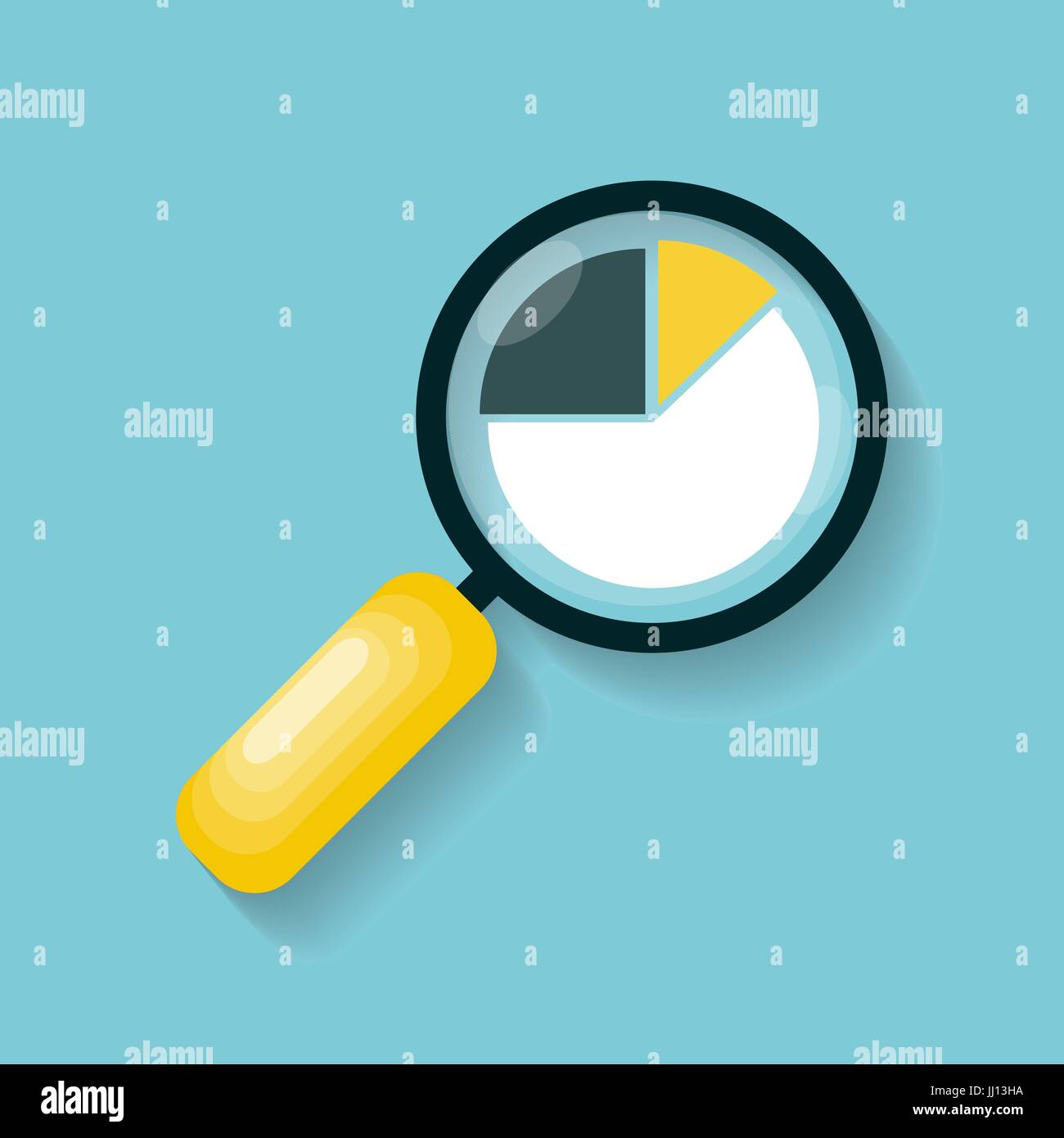 Magnifying Glass Icon in Modern Flat Style Vector Illustration Stock Vector
