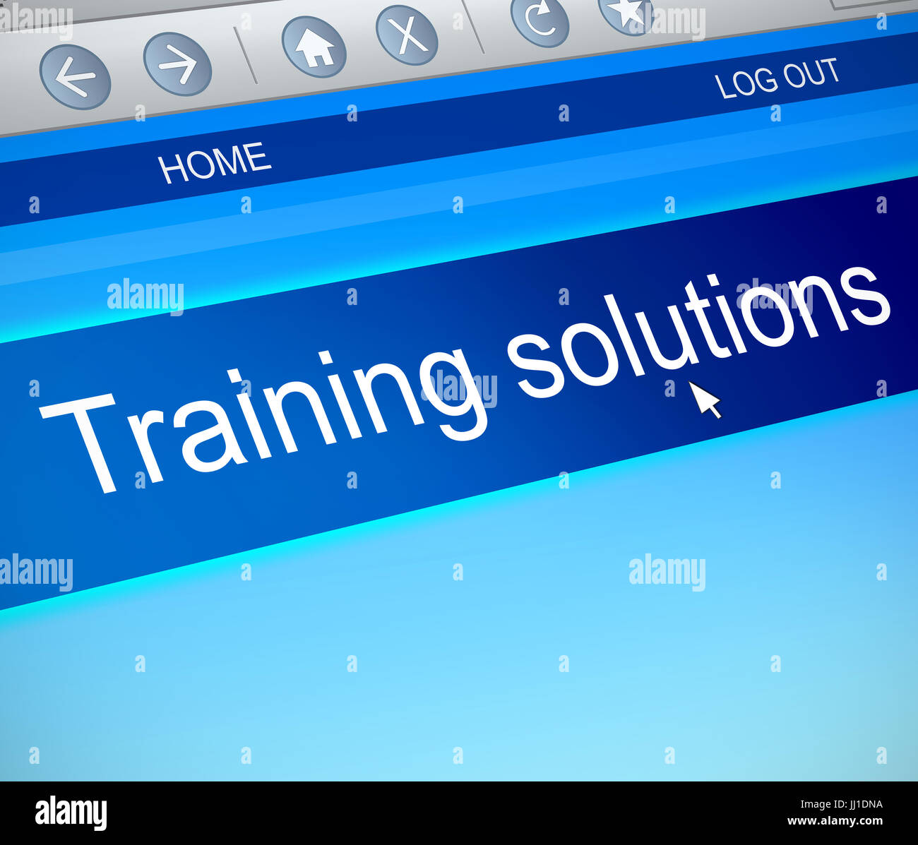 3d Illustration depicting a computer screen capture with a training ...