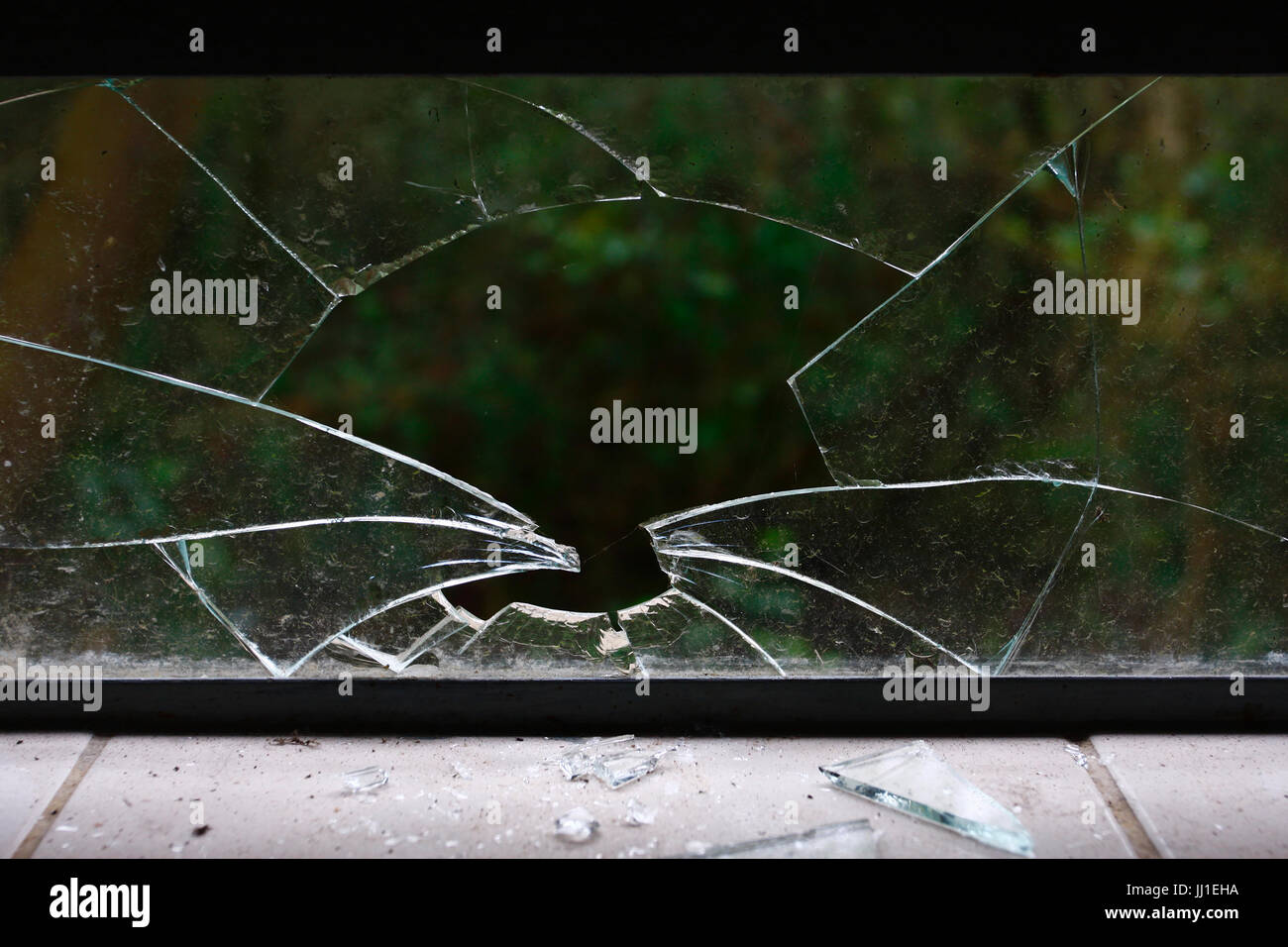 Broken glass, pieces, Porto Alegre, Rio Grande do Sul, Brazil Stock Photo