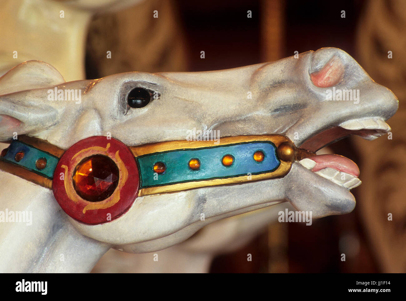 Looff Carousel horse detail, Riverfront Park, Spokane, Washington Stock Photo Alamy