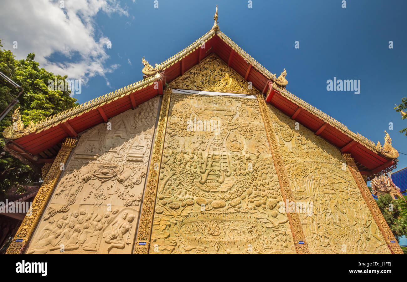 Wall stucco Buddhist History Stock Photo