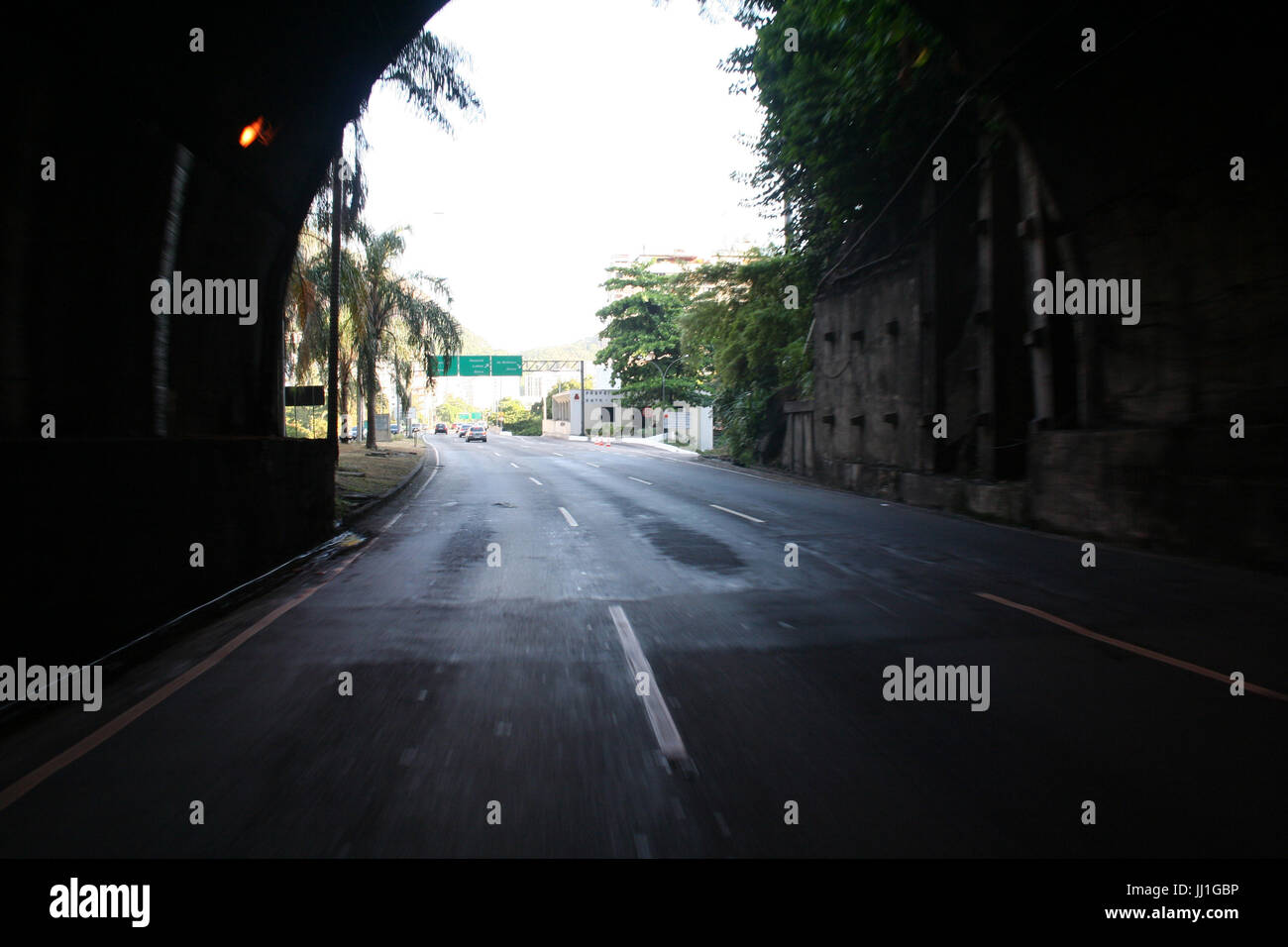 End of tunnel, Rio de Janeiro, Brazil. Stock Photo