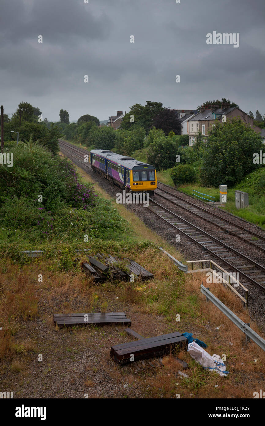 Northern Rail Pacer train on the Morecambe branch line with the 1651